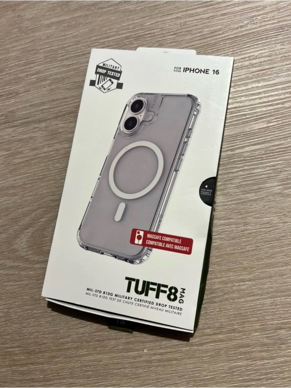 MagSafe Compatible TUFF8 iPhone 16 Case - Clear
